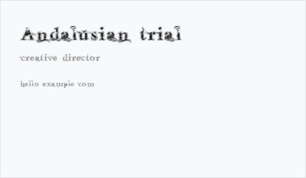 Andalusian Trial Business Card