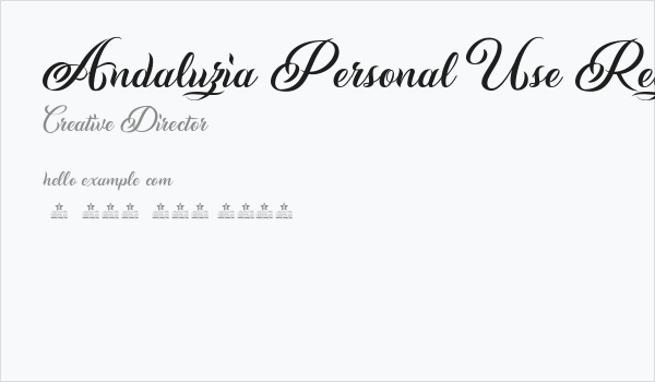 Andaluzia Personal Use Regular Business Card