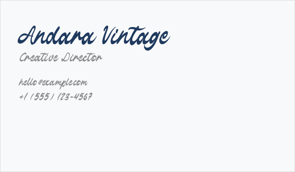 Andara Vintage Business Card