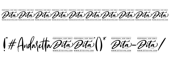 Andaretta Persona Use Font OTHER CHARS
