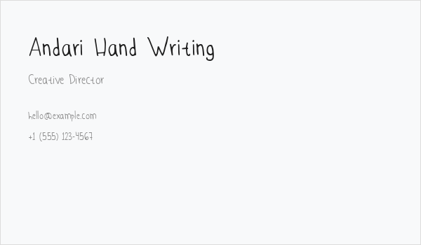 Andari Hand Writing Business Card