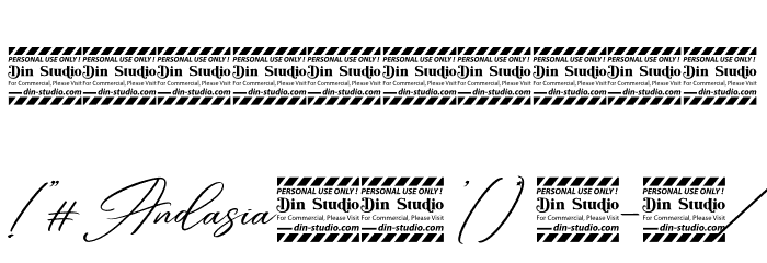 Andasia Personal Use Font OTHER CHARS