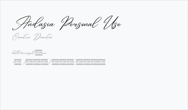 Andasia Personal Use Business Card