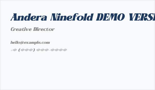 Andera Ninefold DEMO VERSION Italic Business Card