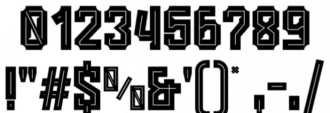 Anderlecht Inverted Inline Font Alte caractere