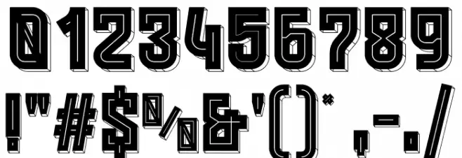 Anderlecht Round Inline 3D フォント その他の文字