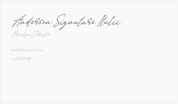 Anderson Signature Italic Business Card