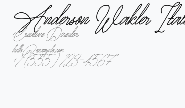 Anderson Wakler Italic Business Card