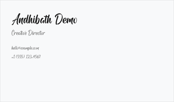 Andhibath Demo Business Card