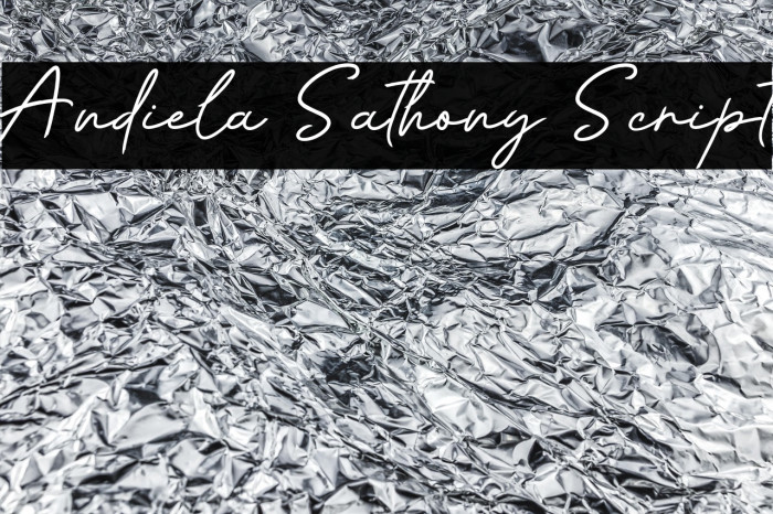 Andiela Sathony Script フォント examples