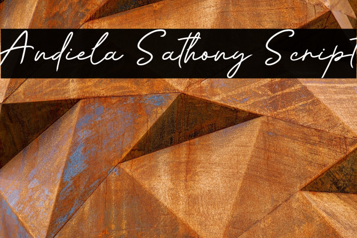 Andiela Sathony Script フォント examples