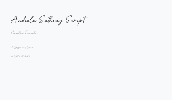 Andiela Sathony Script Business Card