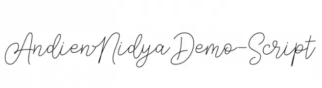 AndienNidyaDemo-Script  नि: शुल्क फ़ॉन्ट्स डाउनलोड
