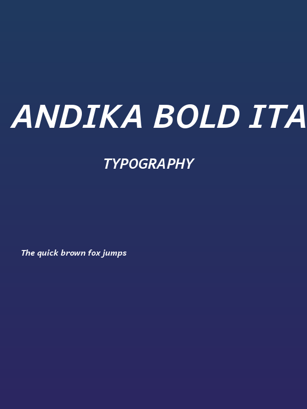 Andika Bold Italic Poster