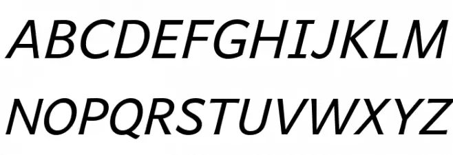 Andika New Basic Italic Schriftart Groß