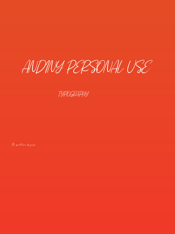 Andiny Personal Use Poster