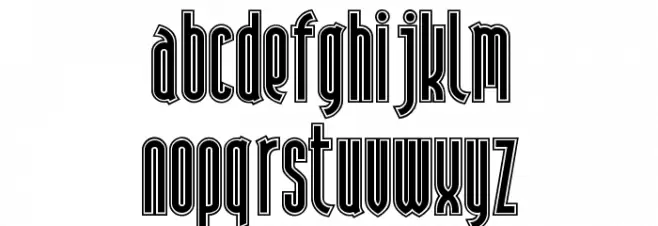 AndironOutline Font UPPERCASE