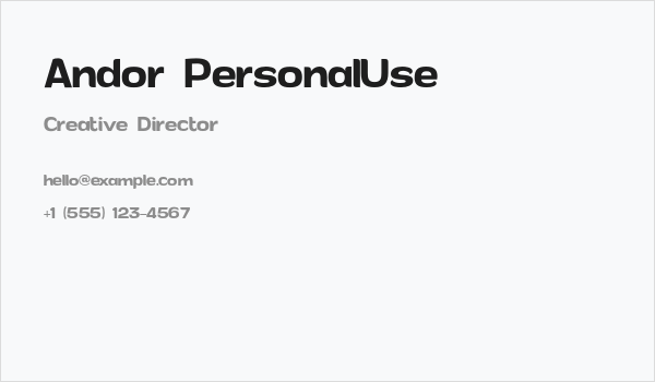 Andor PersonalUse Business Card