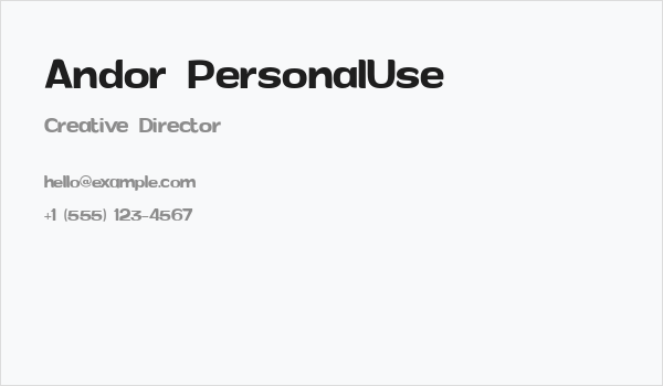 Andor PersonalUse Business Card