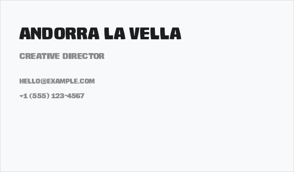 Andorra la Vella Business Card