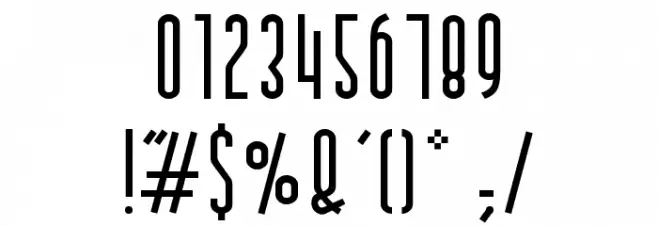 Andover Font Alte caractere