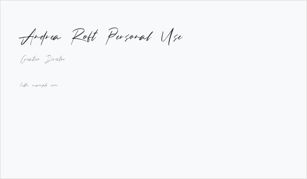 Andrea Roft Personal Use Business Card