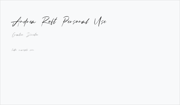 Andrea Roft Personal Use Business Card