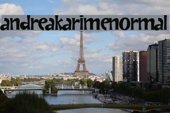 AndreaKarimeNormal Font examples