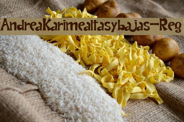 AndreaKarimealtasybajas-Reg Font examples