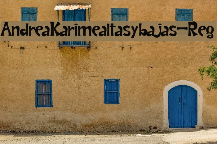 AndreaKarimealtasybajas-Reg Font examples