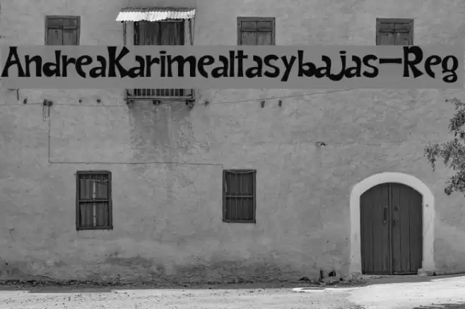 AndreaKarimealtasybajas-Reg Font examples