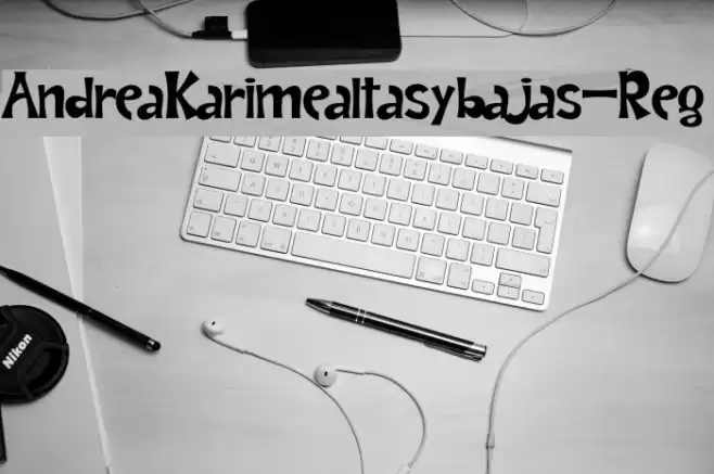 AndreaKarimealtasybajas-Reg Font examples
