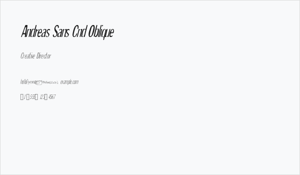 Andreas Sans Cnd Oblique Business Card