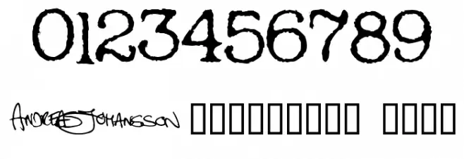 Andreas Typewriter フォント その他の文字