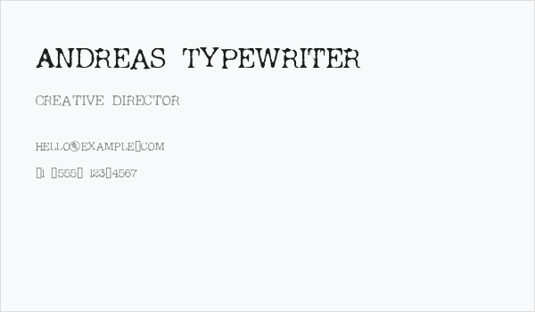 Andreas Typewriter Business Card
