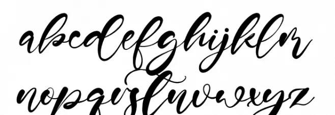 AndrewScript Schriftart Kleinbuchstaben