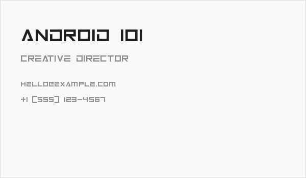 Android 101 Business Card