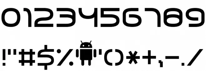 Android 7 Font OTHER CHARS