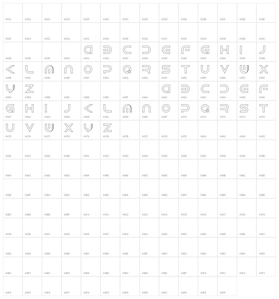 Android Hollow Character Map