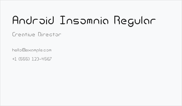 Android Insomnia Regular Business Card