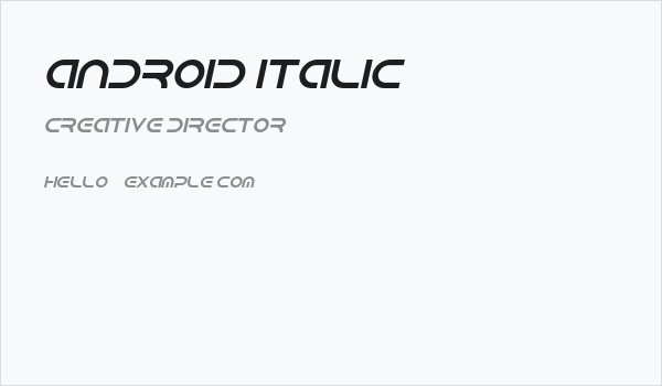 Android Italic Business Card