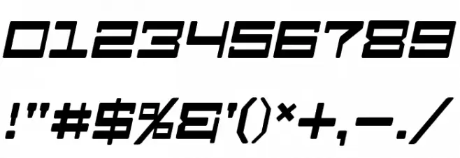 Android Nation Italic Font OTHER CHARS