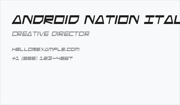 Android Nation Italic Business Card