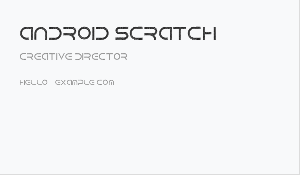 Android Scratch Business Card