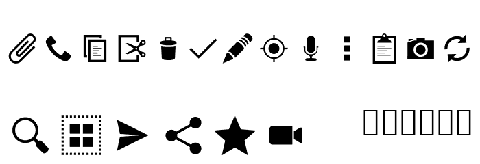AndroidIcons Font OTHER CHARS