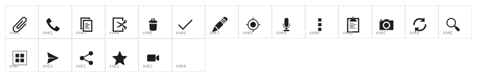 AndroidIcons Character Map