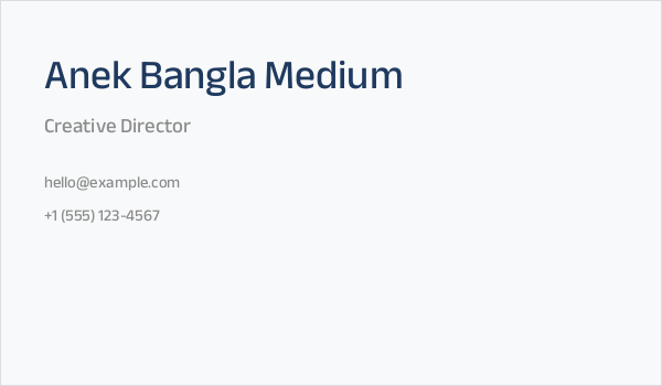 Anek Bangla Medium Business Card