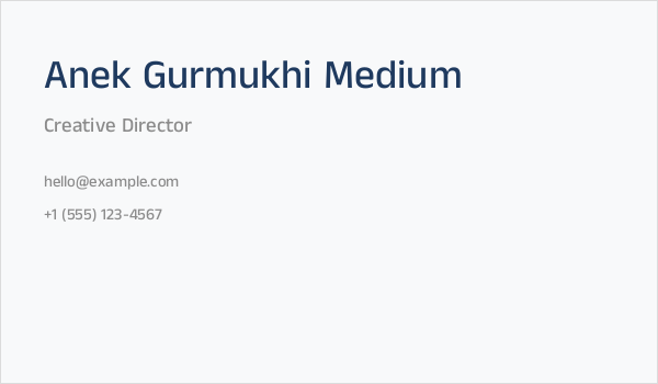 Anek Gurmukhi Medium Business Card
