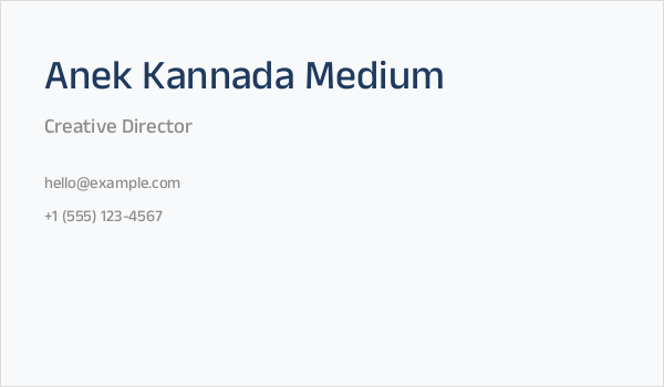 Anek Kannada Medium Business Card