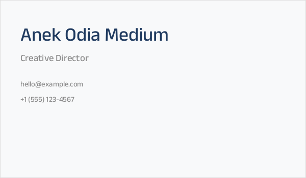 Anek Odia Medium Business Card